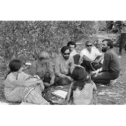 Artists at protest (of L.K.A) meeting, Delhi, 1971